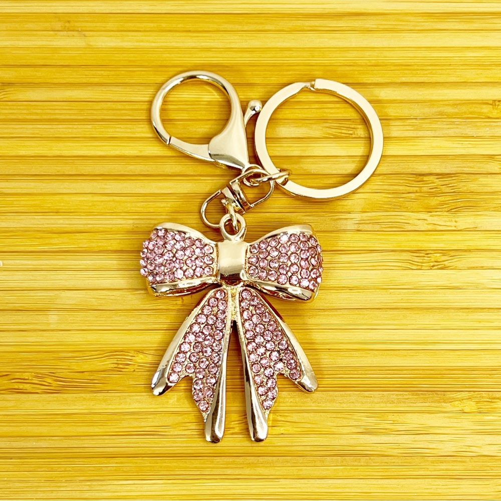 Glamorous Rhinestone Bow Keychain | Elegant Bling Accessory - Picture 5 of 8